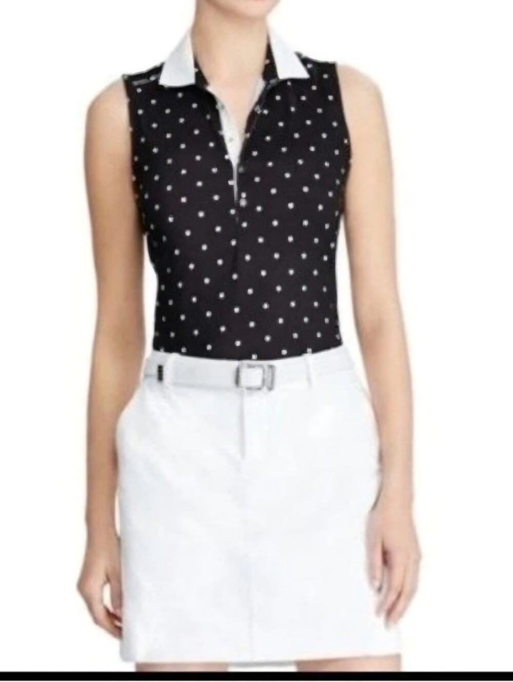 RLX Ralph Lauren Women's Sleeveless Golf Top Polka Dot Size Small. Tennis Active